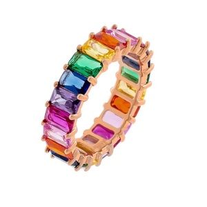 Adina's jewels gold rainbow ring size 6